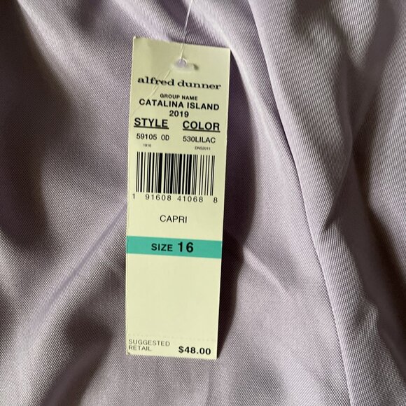 Alfred Dunner Womens Size 16 Lilac Polyester Capri Pants With Pockets & Stud Det - Picture 5 of 9